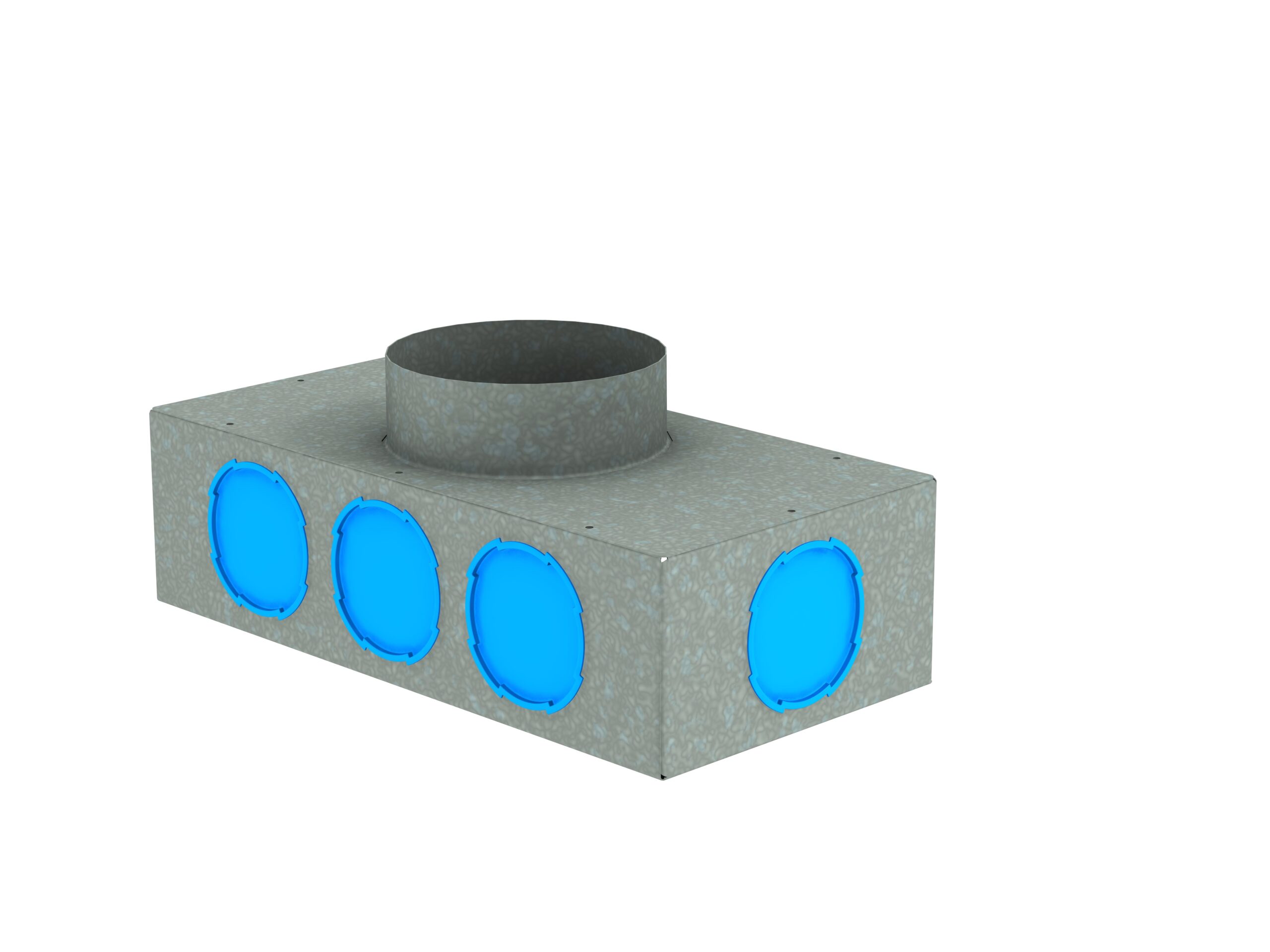 Collecteur de distribution 8 departs (sans raccords ø75/ø90) connexion ø125