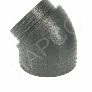 Coude 45°  PPE COMFOPIPE PLUS isolé DN int. 160mm,Ep. 43 mm  Mâle-Femelle