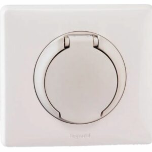 Prise celiane blanc à contact + finition pour aspiration centralisée