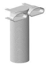 Sortie 90° FRAENKISCHE profi-air tunnel 2 x 132 x 52 mm  pour bouche 125