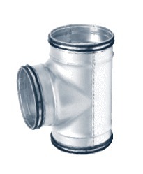 Té GALVA droit à 90°, à joints , Diam 160-100, QuickSafe